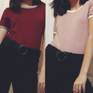 2 T-Shirts colored maroon and lavender 🎨🍍